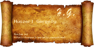 Huszerl Gergely névjegykártya